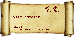 Ivitz Katalin névjegykártya