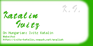 katalin ivitz business card